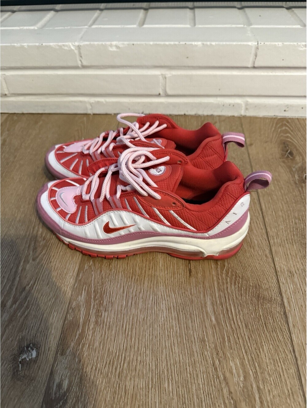 Nike Air Max 98 Track Red Magic Flamingo Women's Running Shoes Size 9